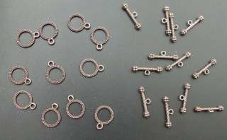 50 Antiqued Copper Crafted Circle Toggle Clasps SB033  