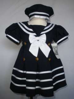 New Baby Girl & Toddler Easter Formal Nautical Sailor Dress 2T,3T,4T 