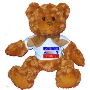  VOTE FOR SKYDIVING Plush Teddy Bear with BLUE T Shirt 