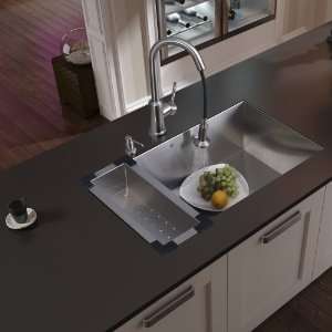 Vigo VG15060 Undermount Stainless Steel Kitchen Sink, Faucet, Coland