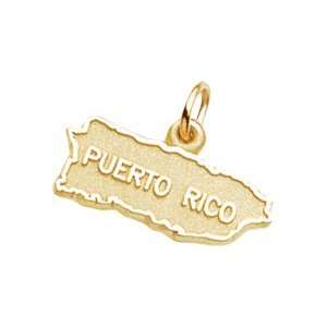    Rembrandt Charms Puerto Rico Charm, Gold Plated Silver: Jewelry