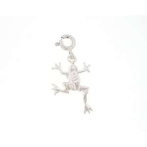   Silver 16 Snake Chain Necklace with Charm Frog and Clasp Jewelry