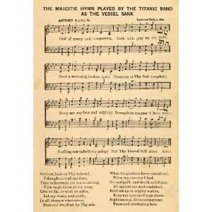  1912 Print Titanic Autumn Hymn Sinking Shipwreck Song 