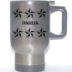   Gift   DAHLIA Stainless Steel Mug (black design) 