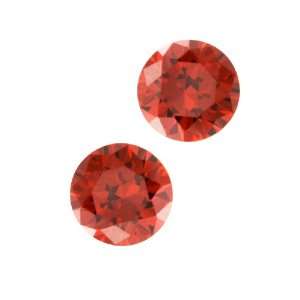  8mm Round Padparadscha Cubic Zirconia Faceted Gemstone 