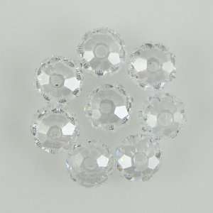  8 8mm faceted CZ cubic zirconia rondelle beads clear