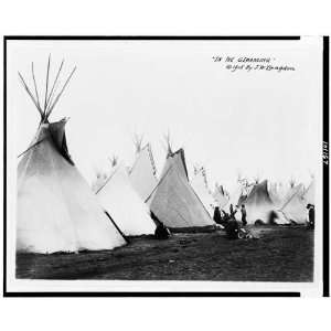  Gloaming,Indian encampments,dwellings,tipis,homes,North 