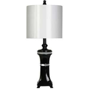  Bling Gloss Black Finish Table Lamp: Home Improvement