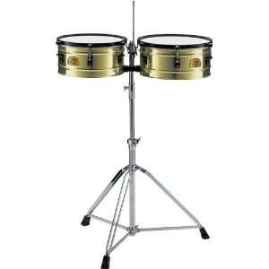    Pearl Elite 14 15 Brass Timbales W Stand Musical Instruments