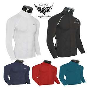   skins tights top gear mock T neck white Shirts Baselayer Gym  