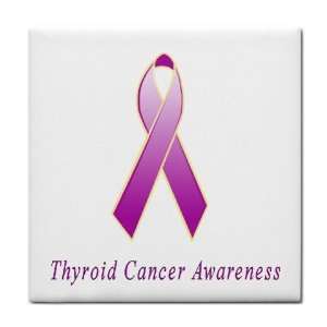 Thyroid Cancer Awareness Ribbon Tile Trivet