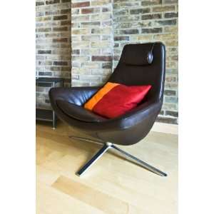  Modern Chrome and Leather Chair: Home & Kitchen