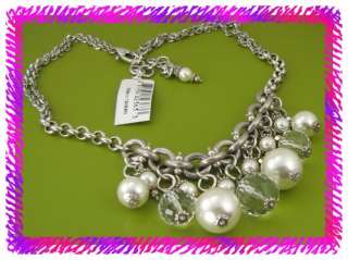BRIGHTON Silver Clear Pearl BAUBLE BATH Necklace NWTag  