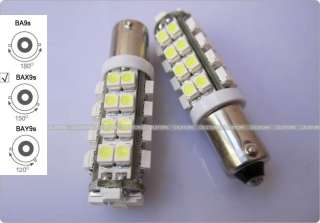 2x White 36 SMD 3528 150°BAX9s H6W LED Lights Bulbs  