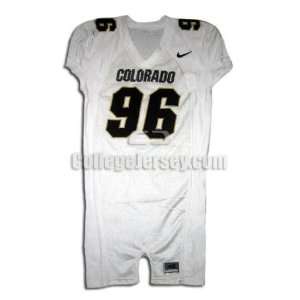  White No. 96 Game Used Colorado Nike Football Jersey (SIZE 