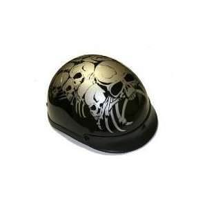    500 DOT Silver Skull/Boneyard Motorcycle Helmet