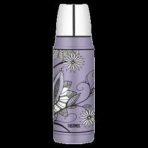 Thermos Vacuum Insulated Beverage Bottle   16oz   Purple Flower  