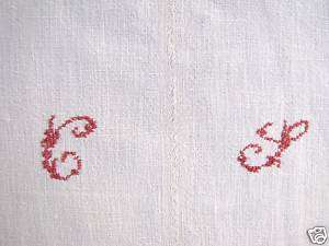 Antique French linen sheet fabric CL bedspread bedcover  