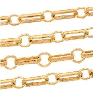  22K Gold Plated Large Ring & Connector Chain 6mm Wide 