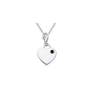   Diamond Solitaire Multi Purpose Heart Charm Pendant in Silver: Jewelry