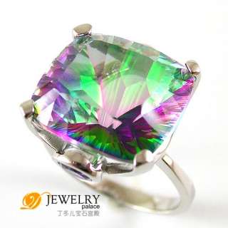 LUXURY DESIGN 14ct Mystic Topaz Ring 925 Sterling Silver  