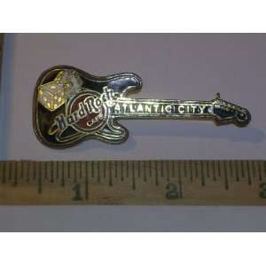  Hard Rock Cafe Guitar Pin Black with Dice Atlantic City 
