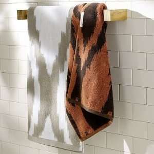   elm Organic Ikat Towel Washcloth, Fawn/White, Set of 2: Home & Kitchen