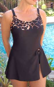 Carol Wior Post Mastectomy Animal 3 Ring Swim Dress  