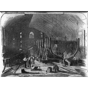  Brooklyn Navy Yard,Cordage,1861,men unloading ropes