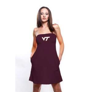   Tech Hokies Womens Maroon Tube Dress with Pockets