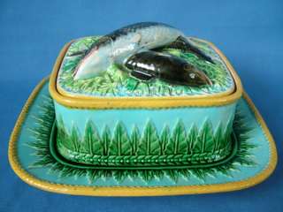 George Jones Majolica sardine dish & cover  