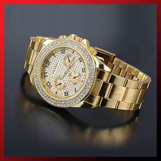   re bidding on Gorgeous Crystal Dail Golden Tone Stainless Ladys Watch