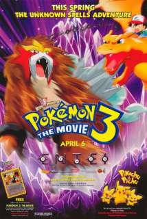 POKEMON 3 THE MOVIE   original 2 sided 27x40 rolled movie poster 