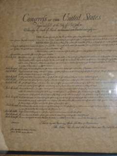 John Adams SIGNED Free Frank FRAMED w/ Bill Of Rights  