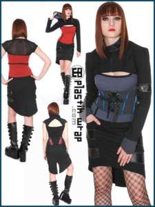 Plastik Wrap, Hex pencil skirt, S goth cyber military  