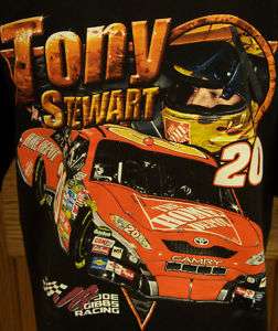 NASCAR TONY STEWARD CHASE T SHIRT NO 20 BLACK ORANGE L  