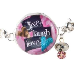  Bubble Charm Bracelet: Live, Laugh, Love: Jewelry