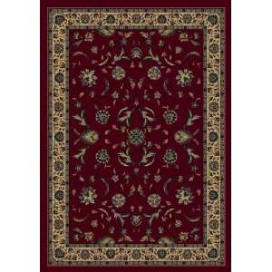 Signature Collection Isfahan Garnet Red Floral Nylon Area Rug 7.70 x 7 