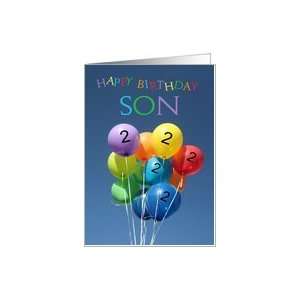   2nd Birthday Card for Son colored balloons Card: Toys & Games