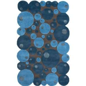    Tufted Wool NEW Area Rug Modern Blue 4x6 Bubbles: Furniture & Decor