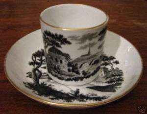 Antique Coffee Can Cup and Saucer   19th Century  