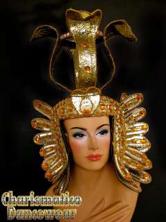 GOLD Drag Queen Pageant CABARET EGYPT CRYSTAL HEADDRESS  