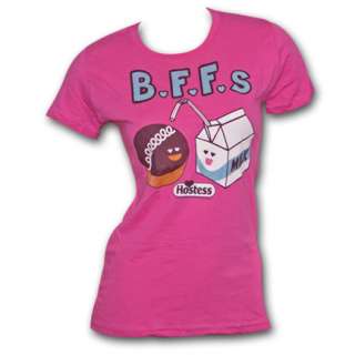 Hostess Cupcake Milk BFFs Hot Pink Womens Graphic T Shirt  