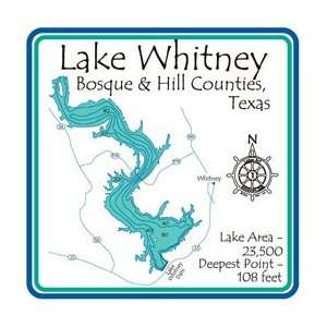  Lake Whitney Texas Souvenir Lake Art Absorbant Coaster Set 