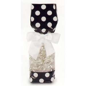 Black with White Polka Dots Tall Cellophane Goodie Bag (3in. W x 10 3 