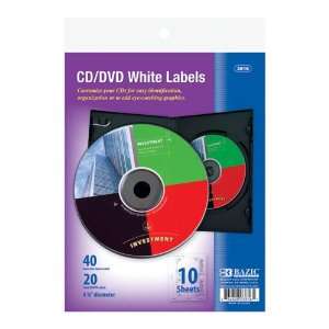  BAZIC 4 5/8 CD/DVD White Label (20/Pack), Case Pack 24 