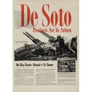 DeSoto Built Bofors Anti Aircraft Cannon in Action.  1943 DeSoto 