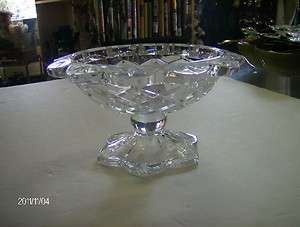 LEAD CRYSTAL TELEFLORA COMPOTE. 4 TALL 7WIDE AT THE TOP. NICE DETAIL 