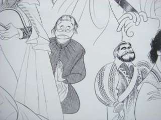 Original Al Hirschfeld Caricature Print Autographed Live From Met 