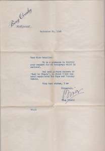 BING CROSBY SIGNED AUTOGRAPH LETTER 1945 UACC R 244  
